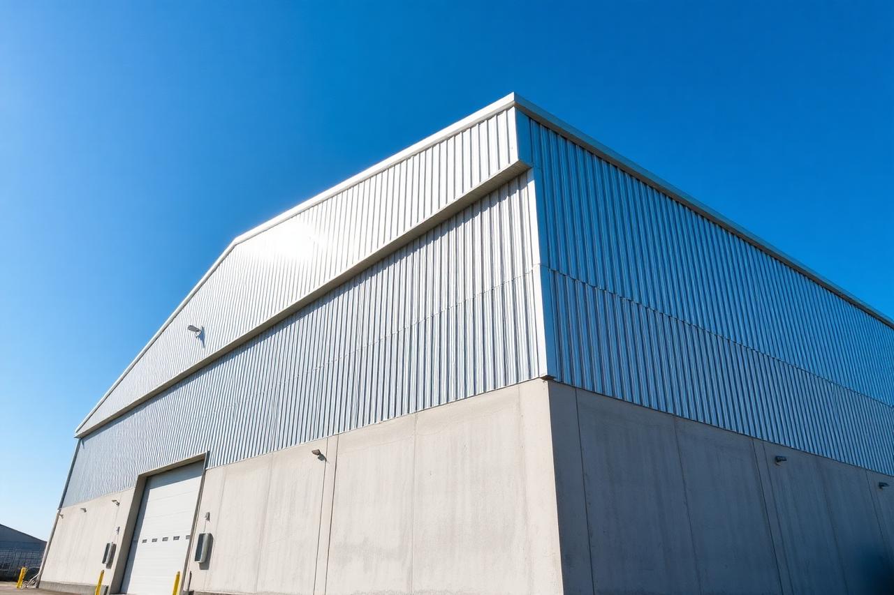 Galpão industrial com cobertura metálica galvalume
